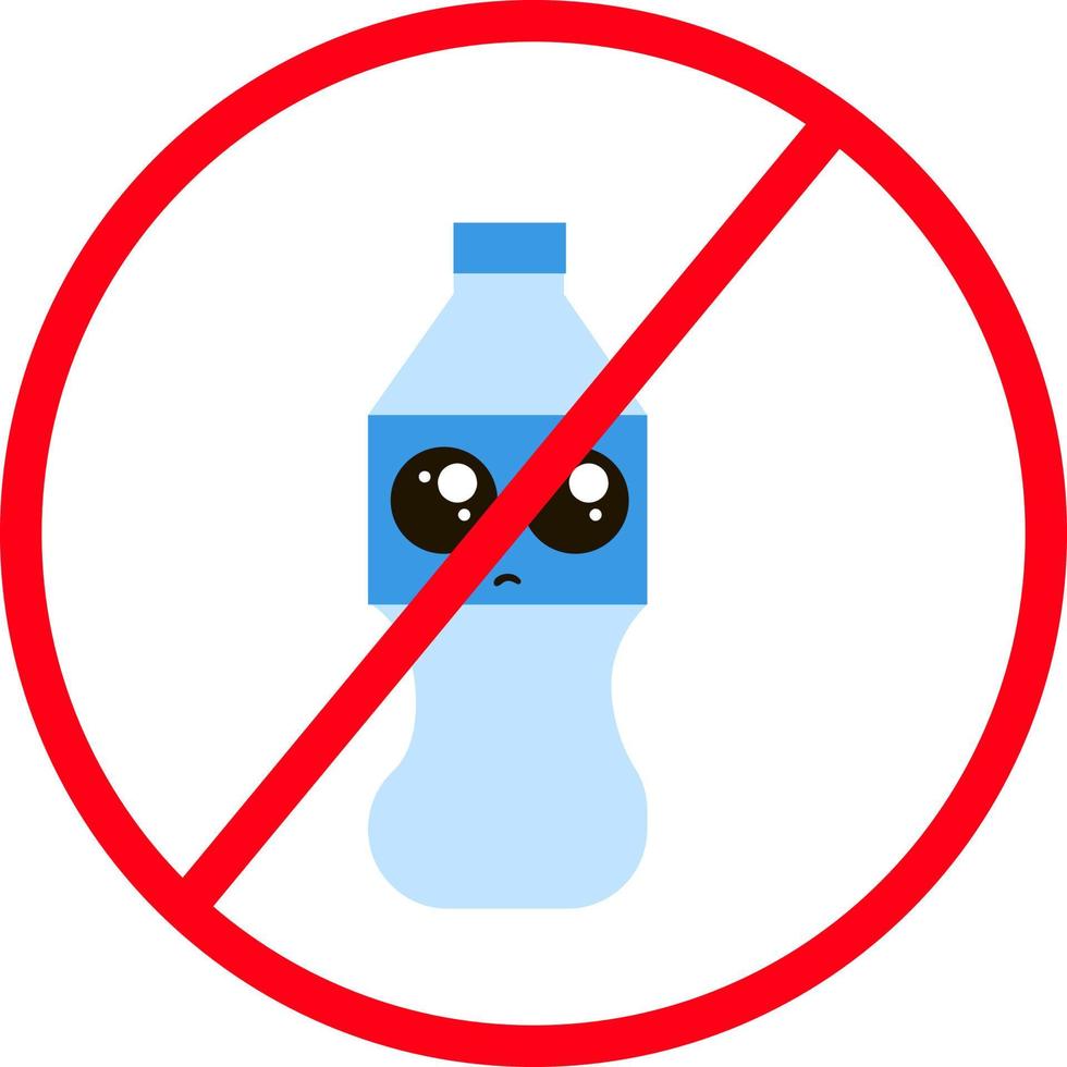 Say no to plastic, illustration, vector on white background.