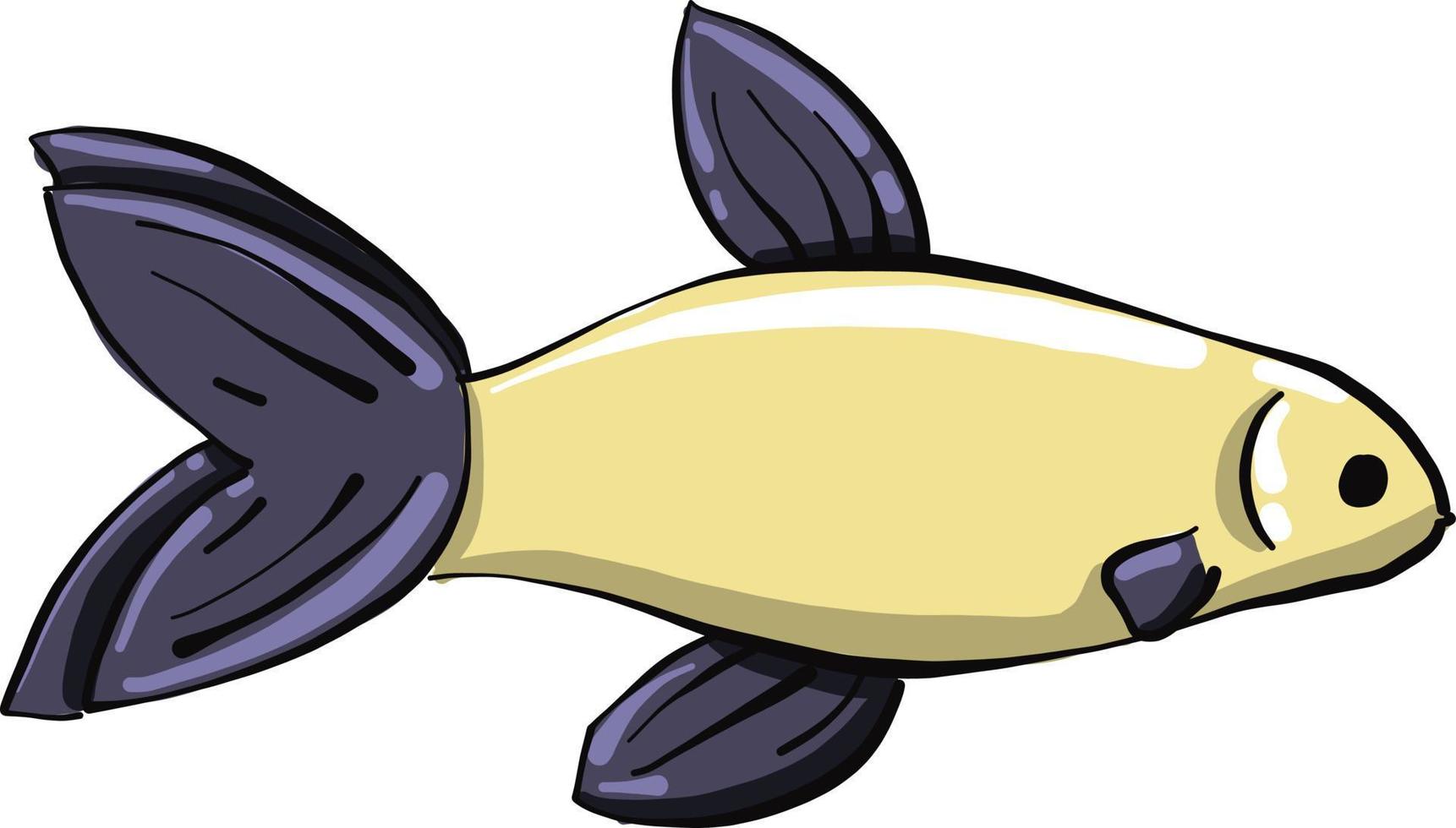 pez amarillo grande, ilustración, vector sobre fondo blanco.