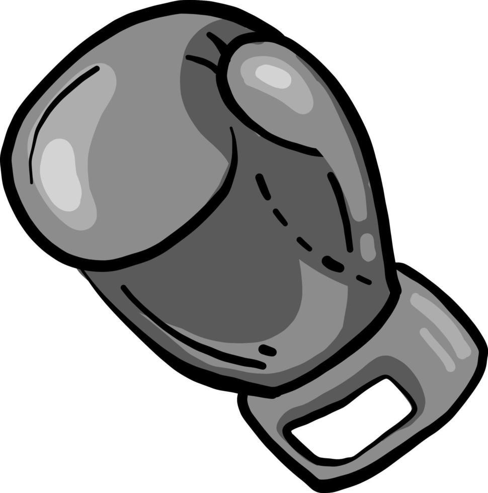 Grey boxing glove,illustration,vector on white background vector