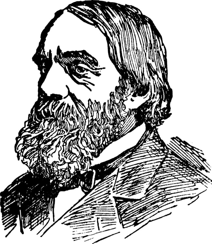 edward everett hale, ilustración de la vendimia vector