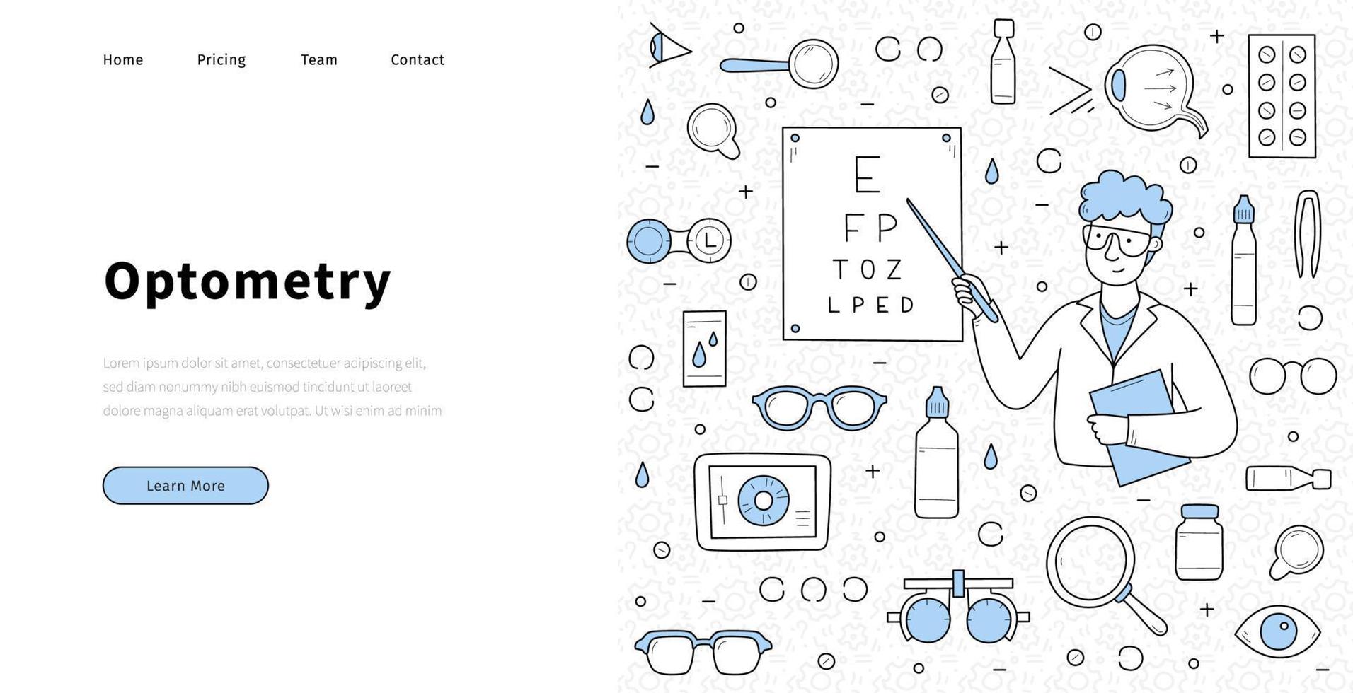 Optometry banner with doctor ophthalmologist vector