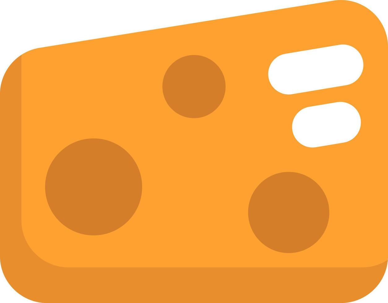 Slice of yellow cheese, illustration, vector, on a white background. vector