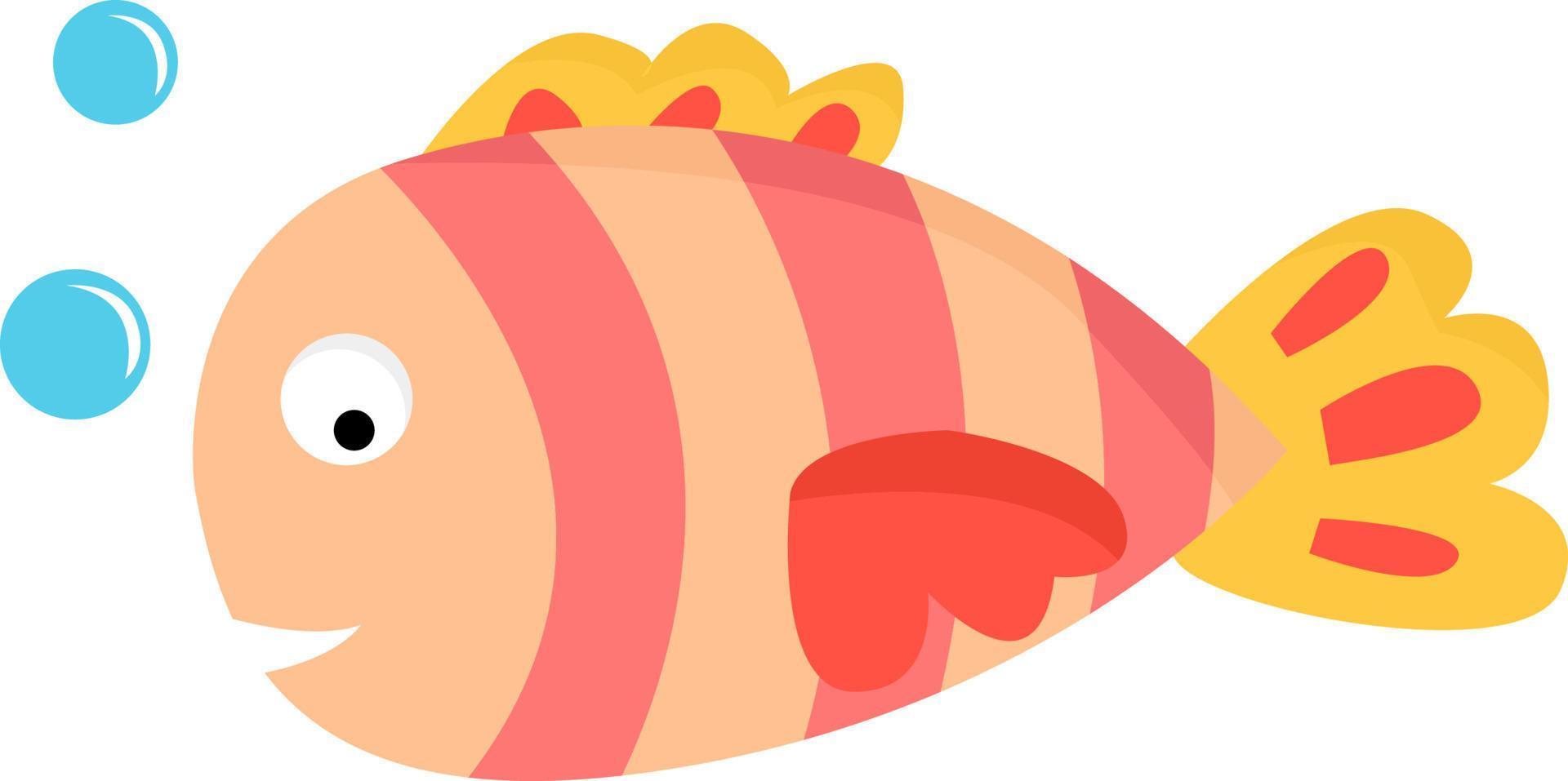 A fish with pink stripes, vector or color illustration.