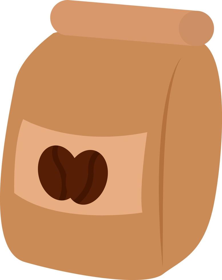 Coffee sack, illustration, vector on white background.