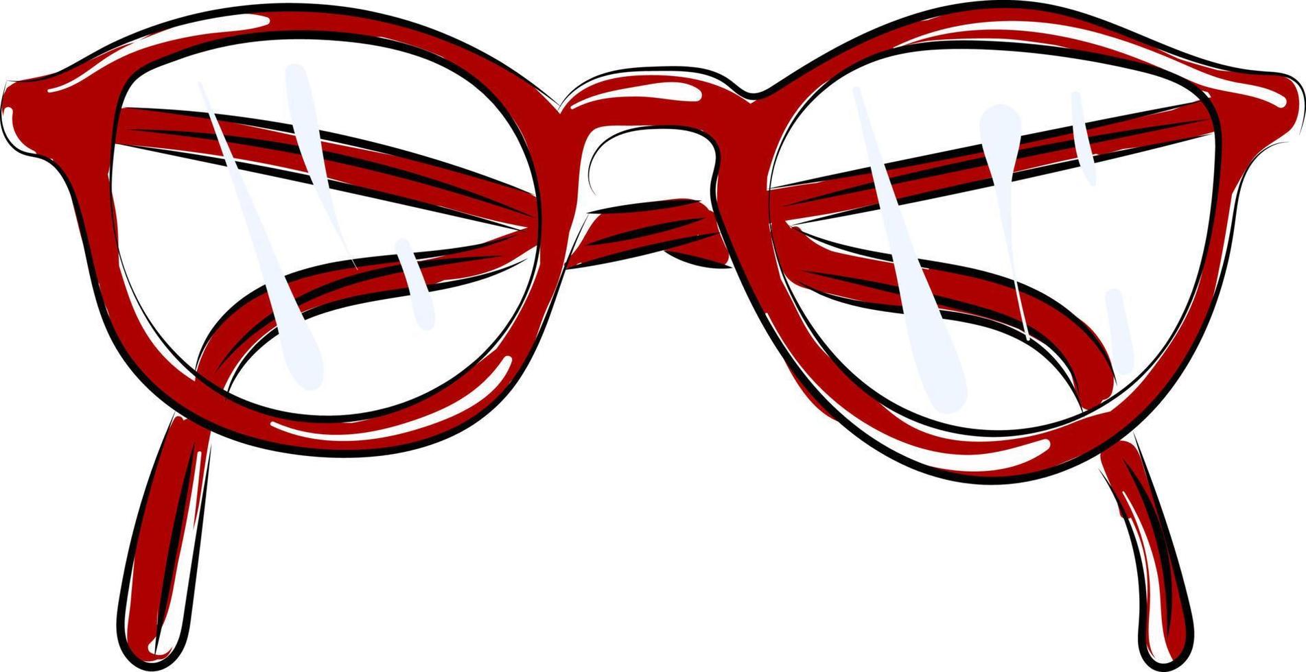Red glasses, illustration, vector on white background.