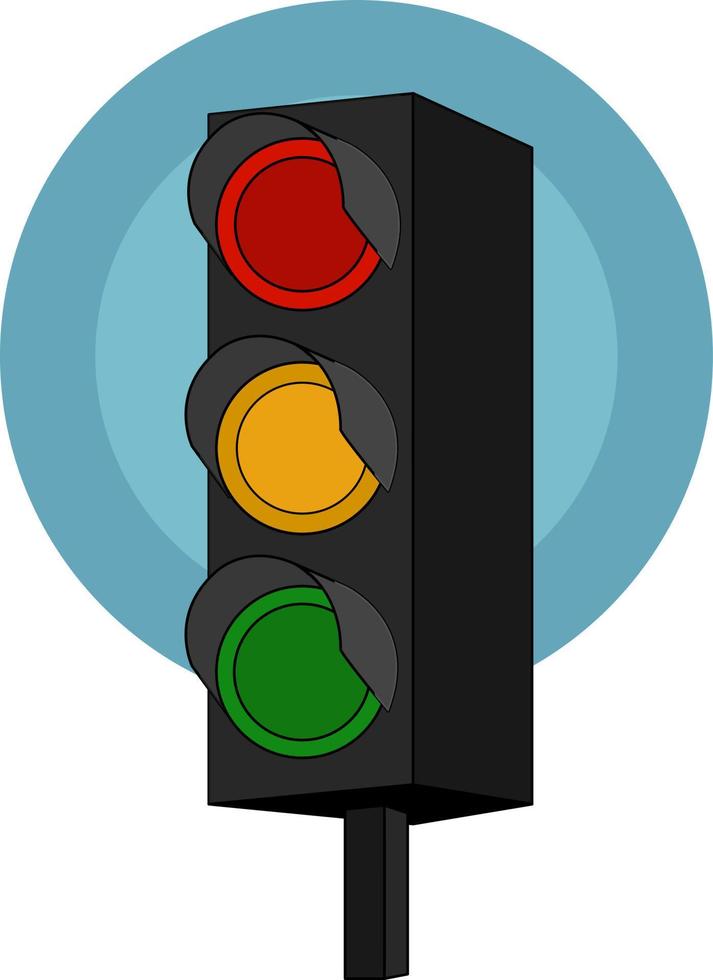 Traffic lights, illustration, vector on white background