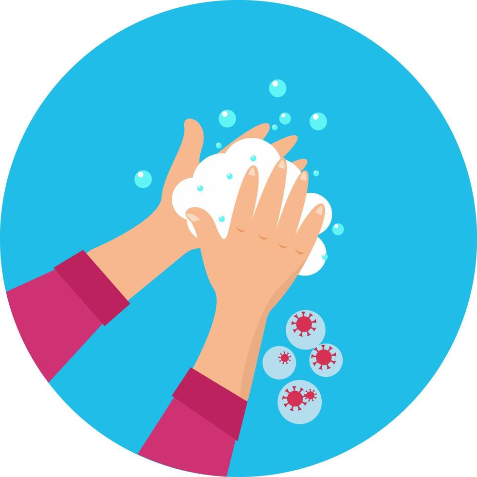 Washing hands ,illustration, vector on white background.