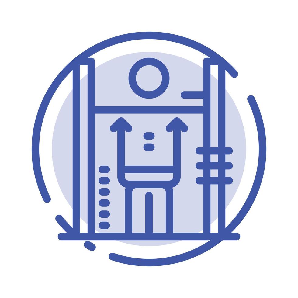 Performance Growth Human Improvement Management Blue Dotted Line Line Icon vector