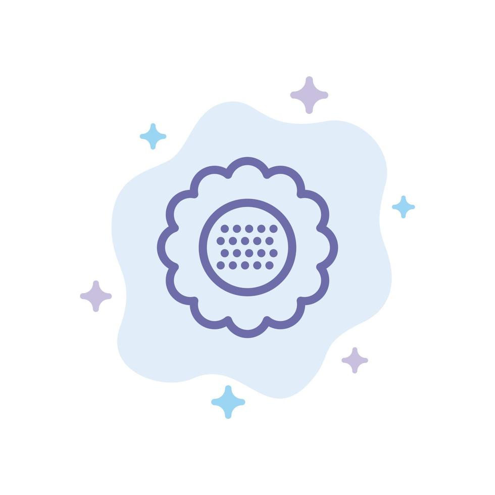 Flora Floral Flower Nature Spring Blue Icon on Abstract Cloud Background vector
