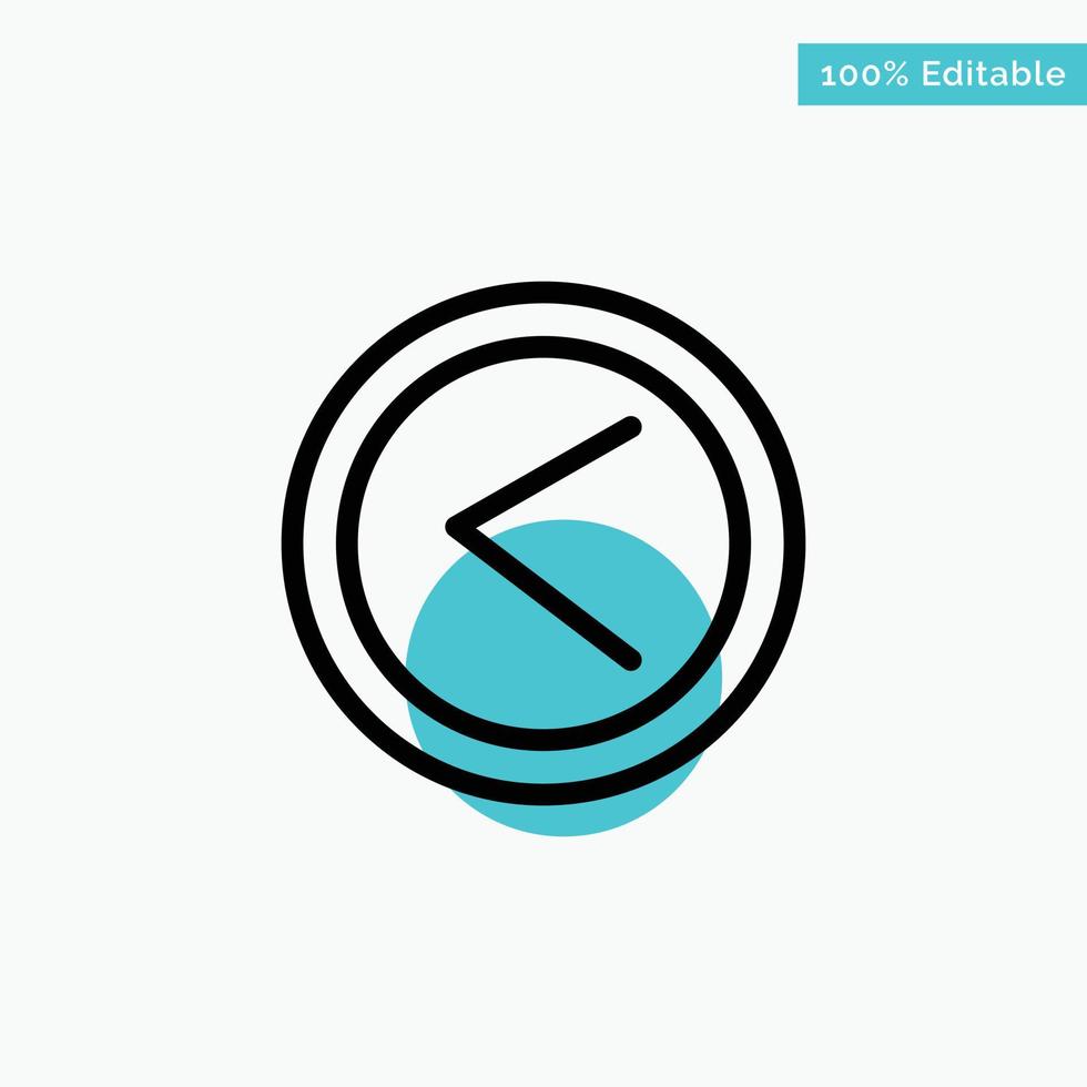 Arrow Interface Left User turquoise highlight circle point Vector icon