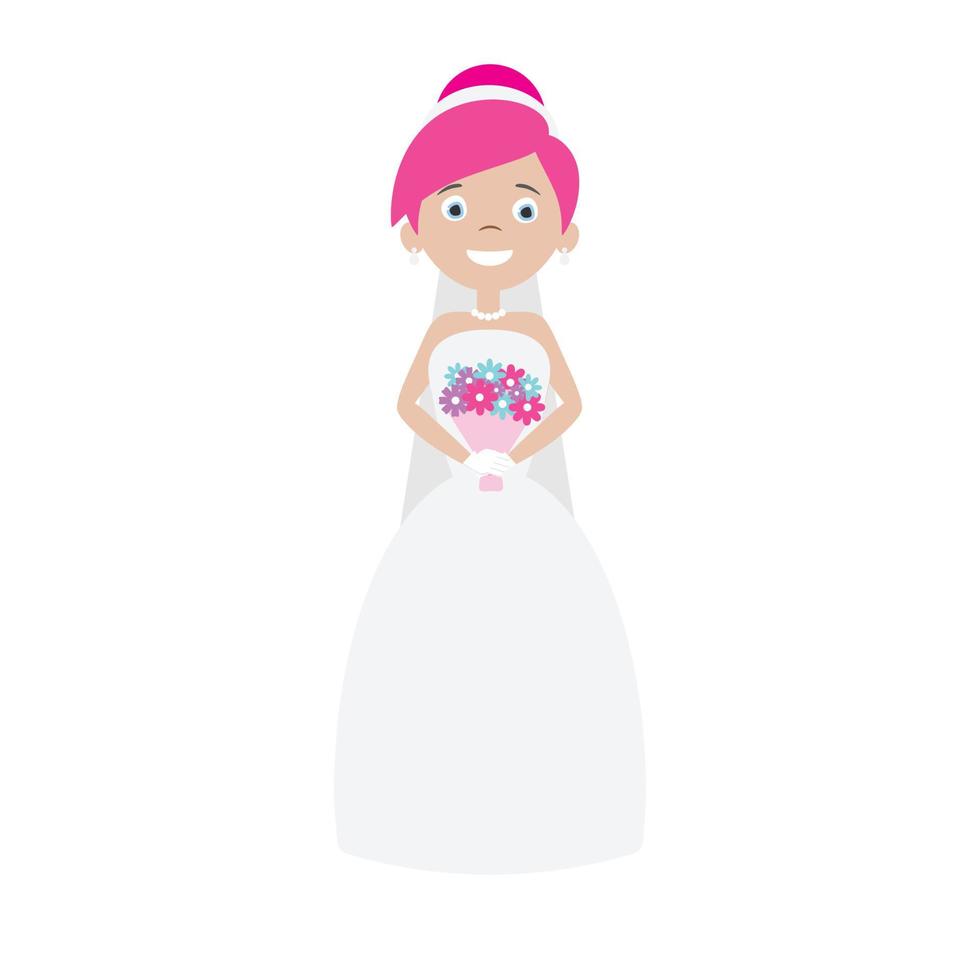 Vector flat bride