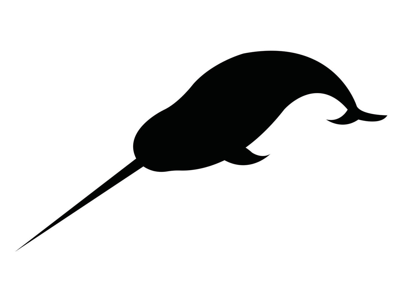 Vector black narwhal silhouette