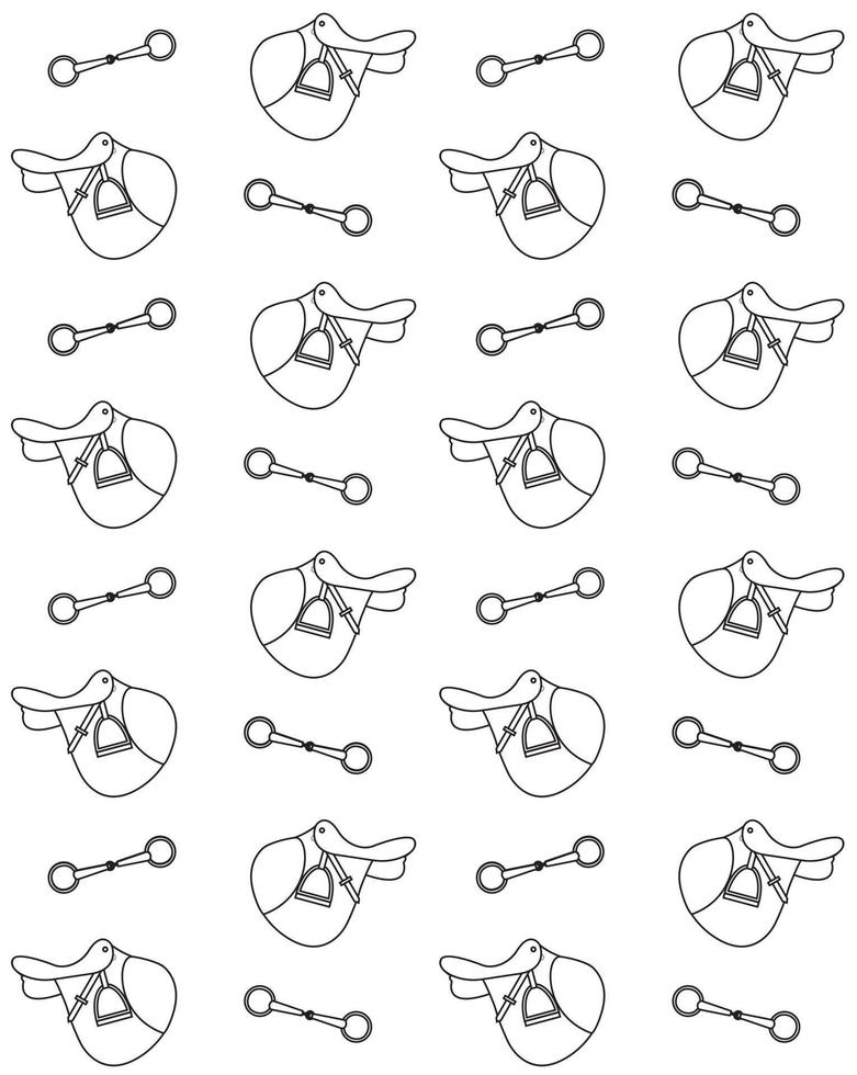 Seamless pattern of equestrian bit vector