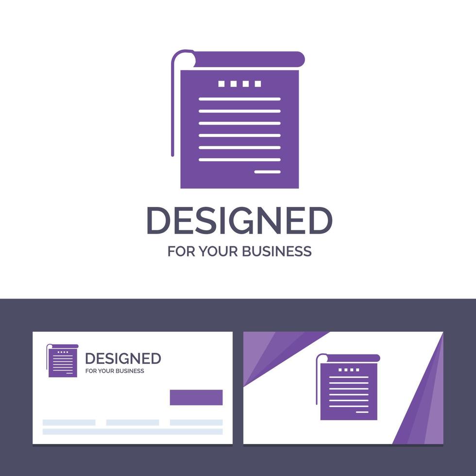 Creative Business Card and Logo template Student Notes Books Student Notes Vector Illustration