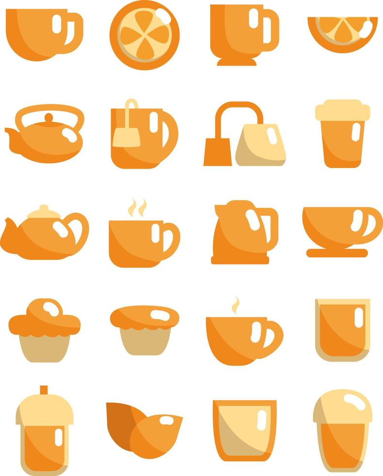 Pausa para el té, ilustración, vector sobre fondo blanco.