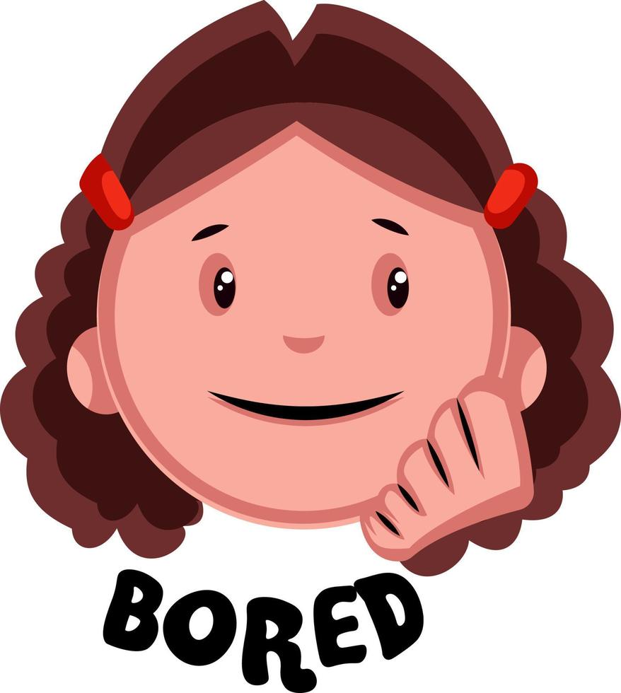 Cartoon bored girl vector