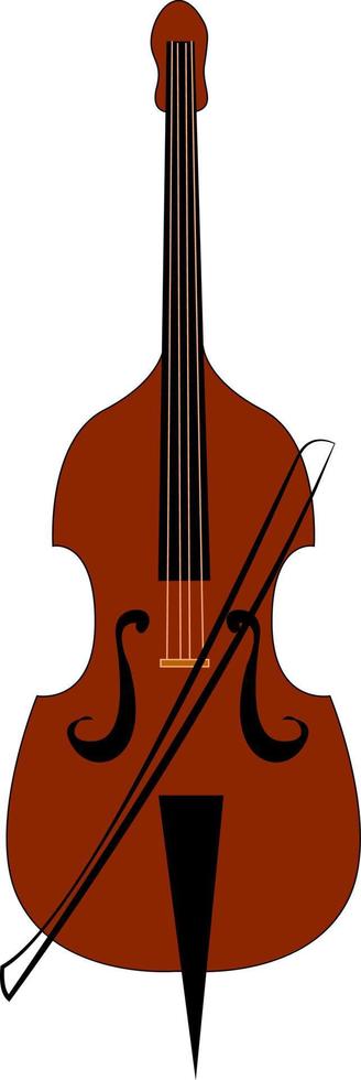 Big double bass, illustration, vector on white background.