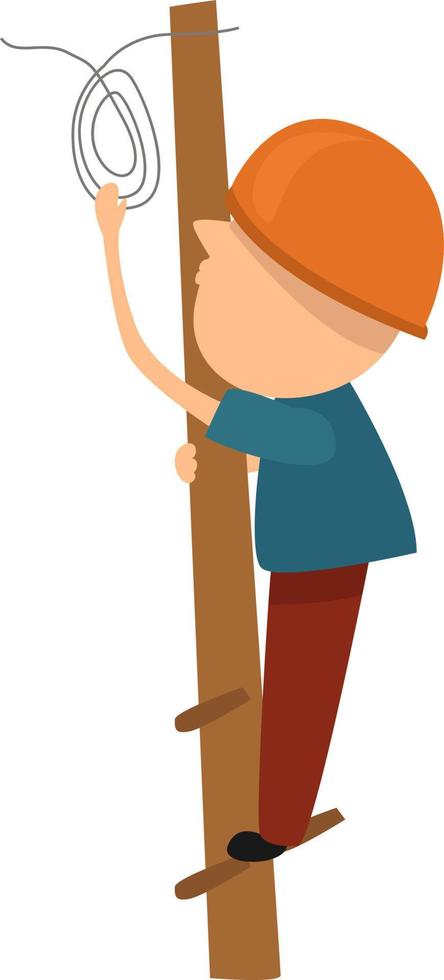 Electrician worker , illustration, vector on white background