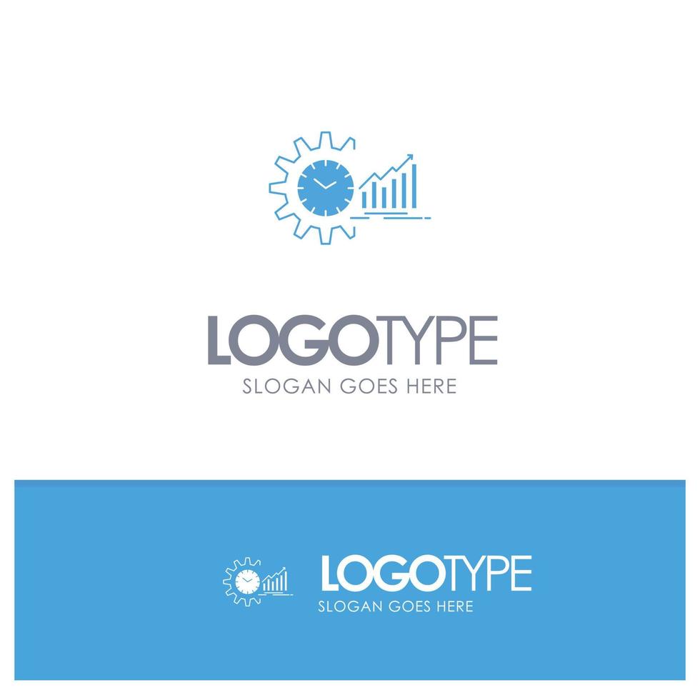 Chart Analytics Graphs Market Schedule Time Trends Blue Solid Logo with place for tagline vector