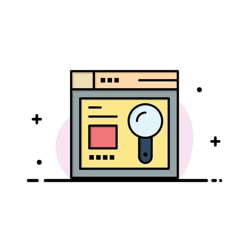 Browser Web Search Education  Business Flat Line Filled Icon Vector Banner Template
