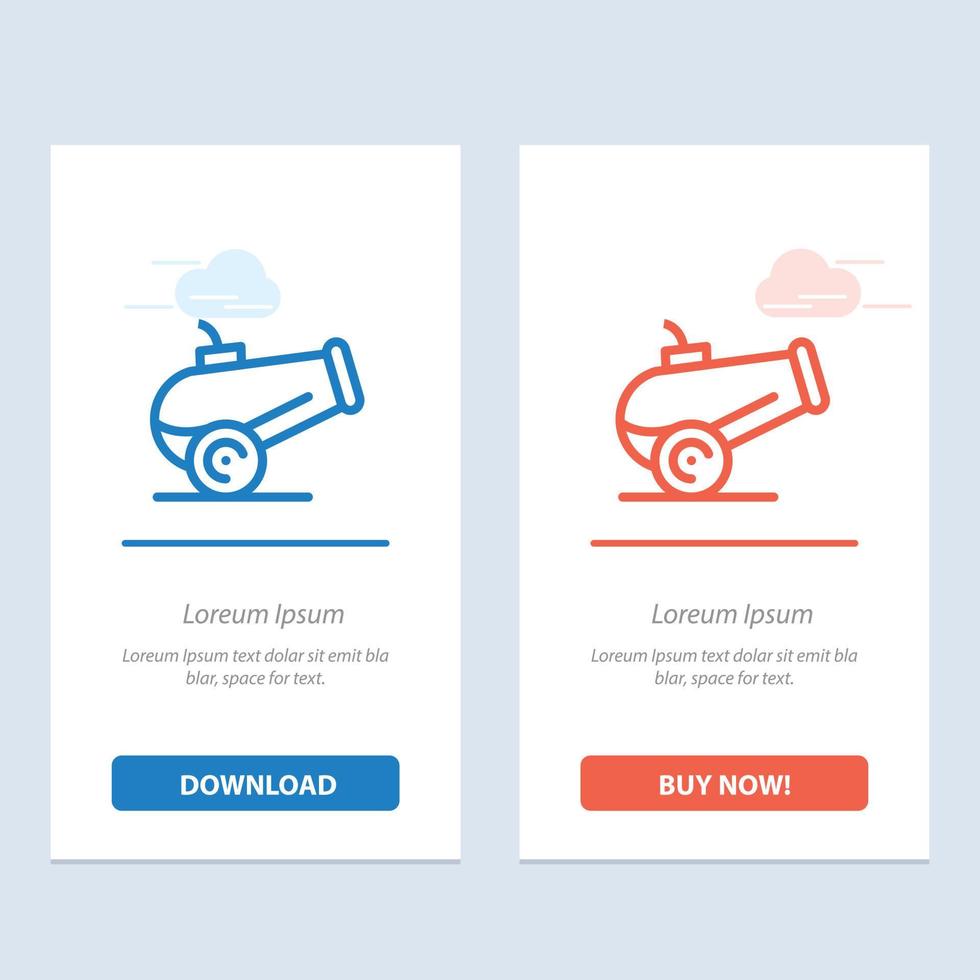 Canon Weapon  Blue and Red Download and Buy Now web Widget Card Template vector