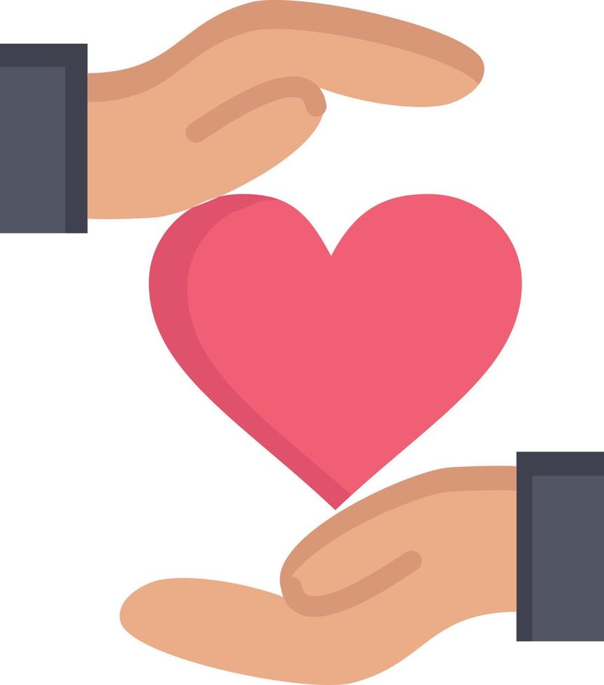 Heart Give Hand Favorite Love  Flat Color Icon Vector icon banner Template