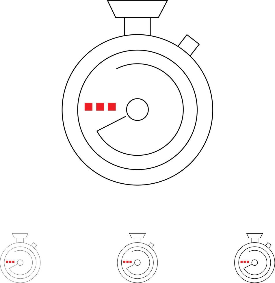 Browse Compass Navigation Location Bold and thin black line icon set vector