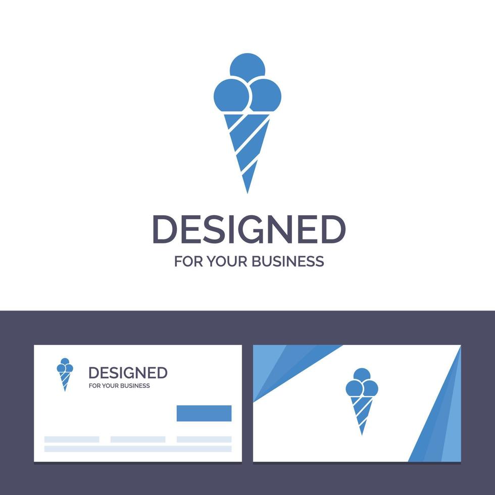 Creative Business Card and Logo template Beach Ice Cream Cone Vector Illustration