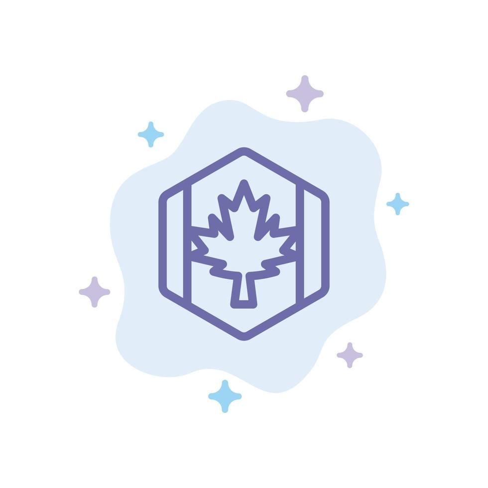 Flag Autumn Canada Leaf Maple Blue Icon on Abstract Cloud Background vector