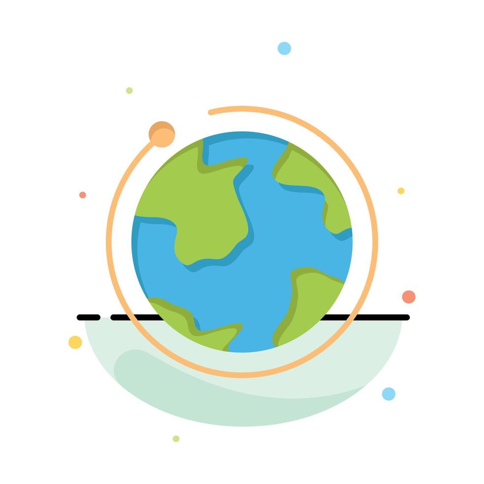 Globe World Internet Hotel Abstract Flat Color Icon Template vector