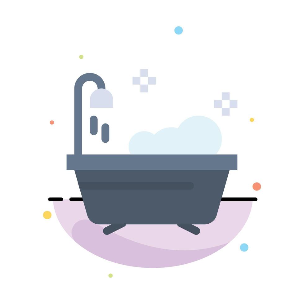 Bathroom Clean Shower Abstract Flat Color Icon Template vector