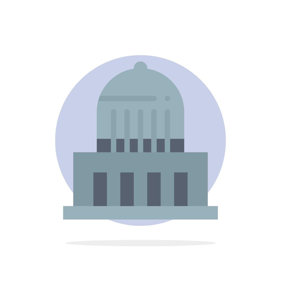 Building City Landmark Usa Abstract Circle Background Flat color Icon vector