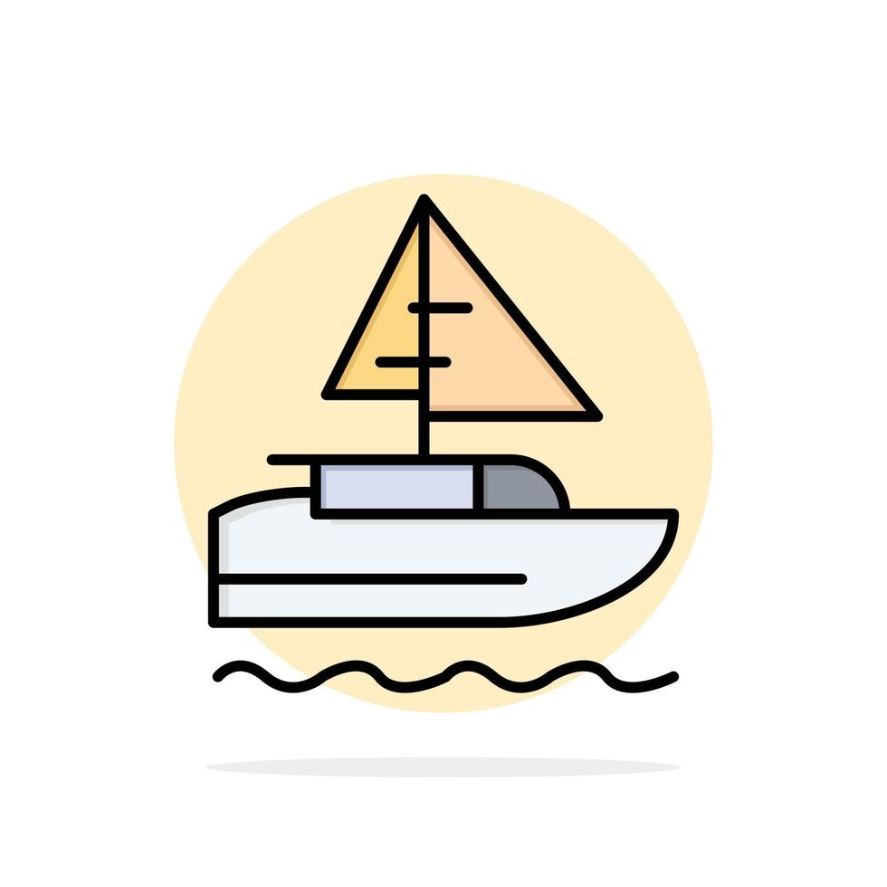 barco barco indio país abstracto círculo fondo plano color icono vector