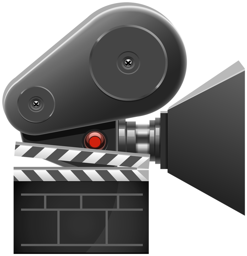Cinema Camera And Clapboard png