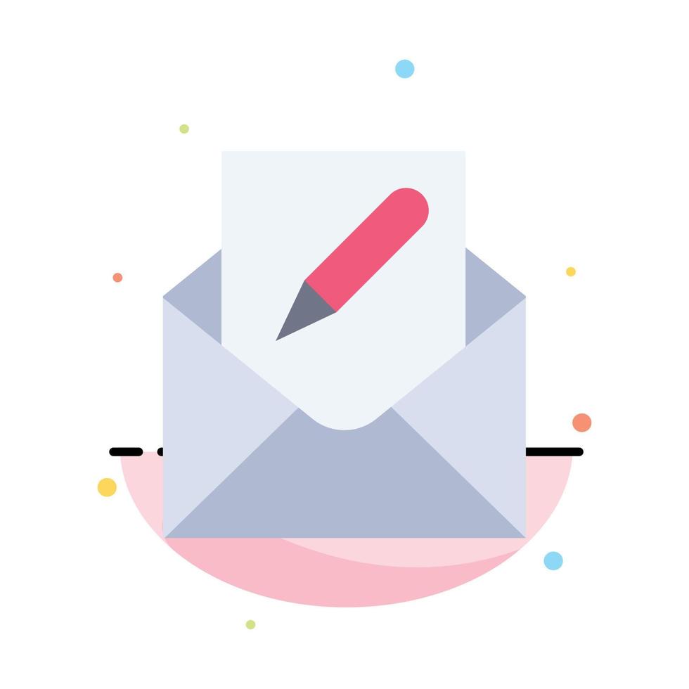 Compose Edit Email Envelope Mail Abstract Flat Color Icon Template vector