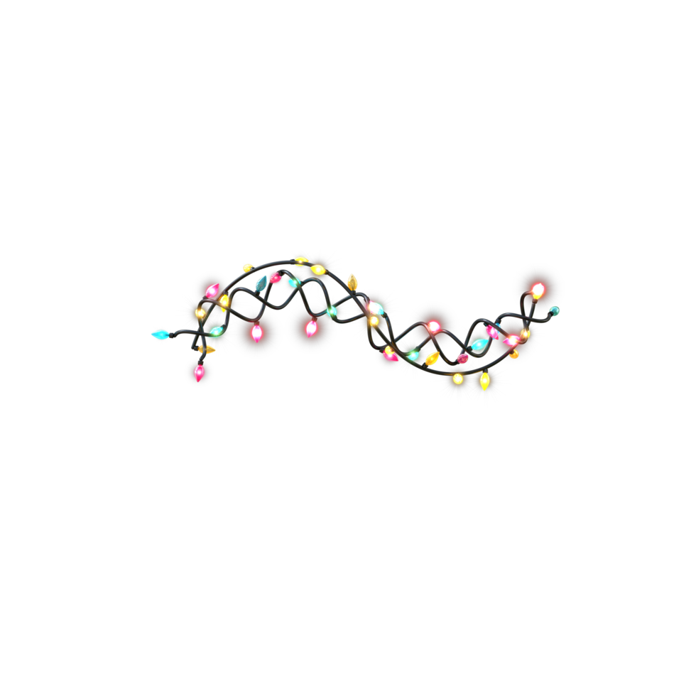 gekleurde Kerstmis lichten brieven lettertype tilde png