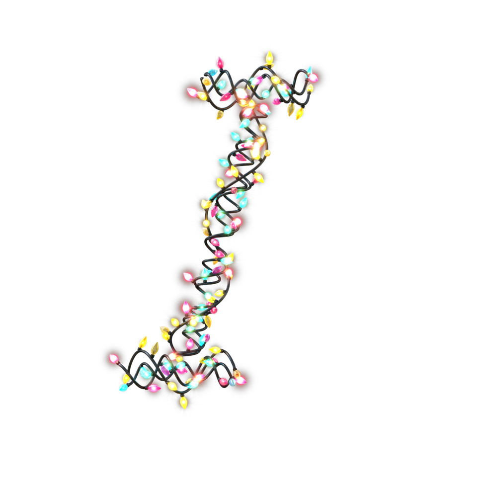 colorato Natale luci lettere carattere tipografico io png