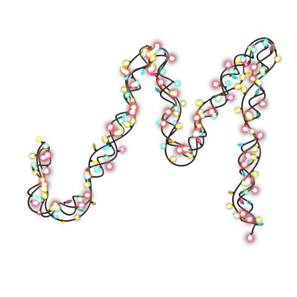 farbige weihnachtslichter buchstaben schrift m png