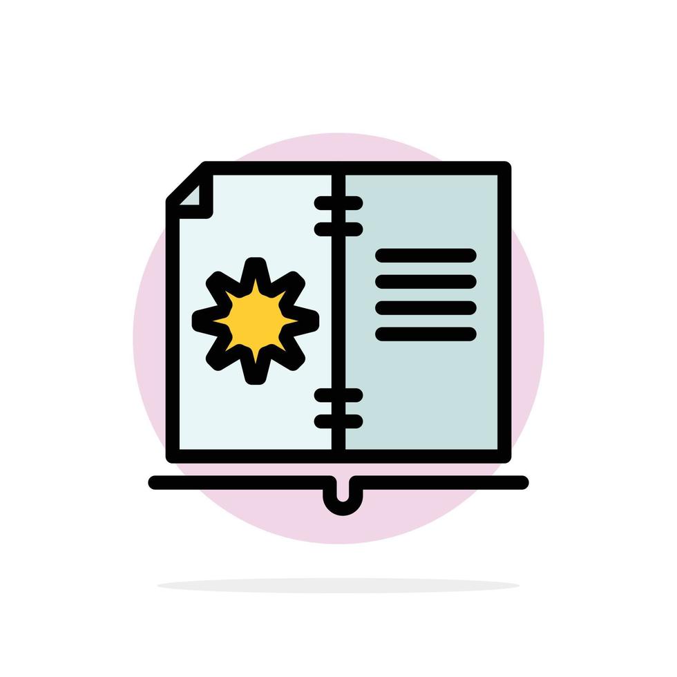Book Guide Hardware Instruction Abstract Circle Background Flat color Icon vector