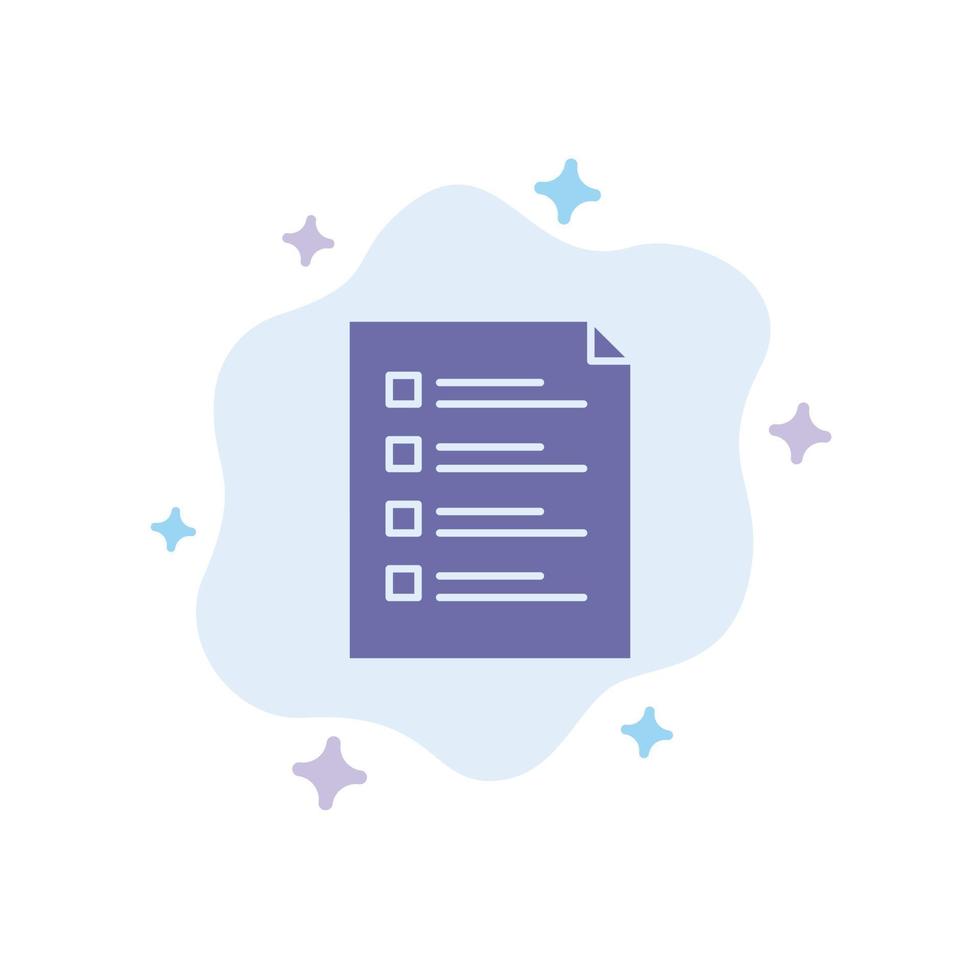 Checklist Check File List Page Task Testing Blue Icon on Abstract Cloud Background vector