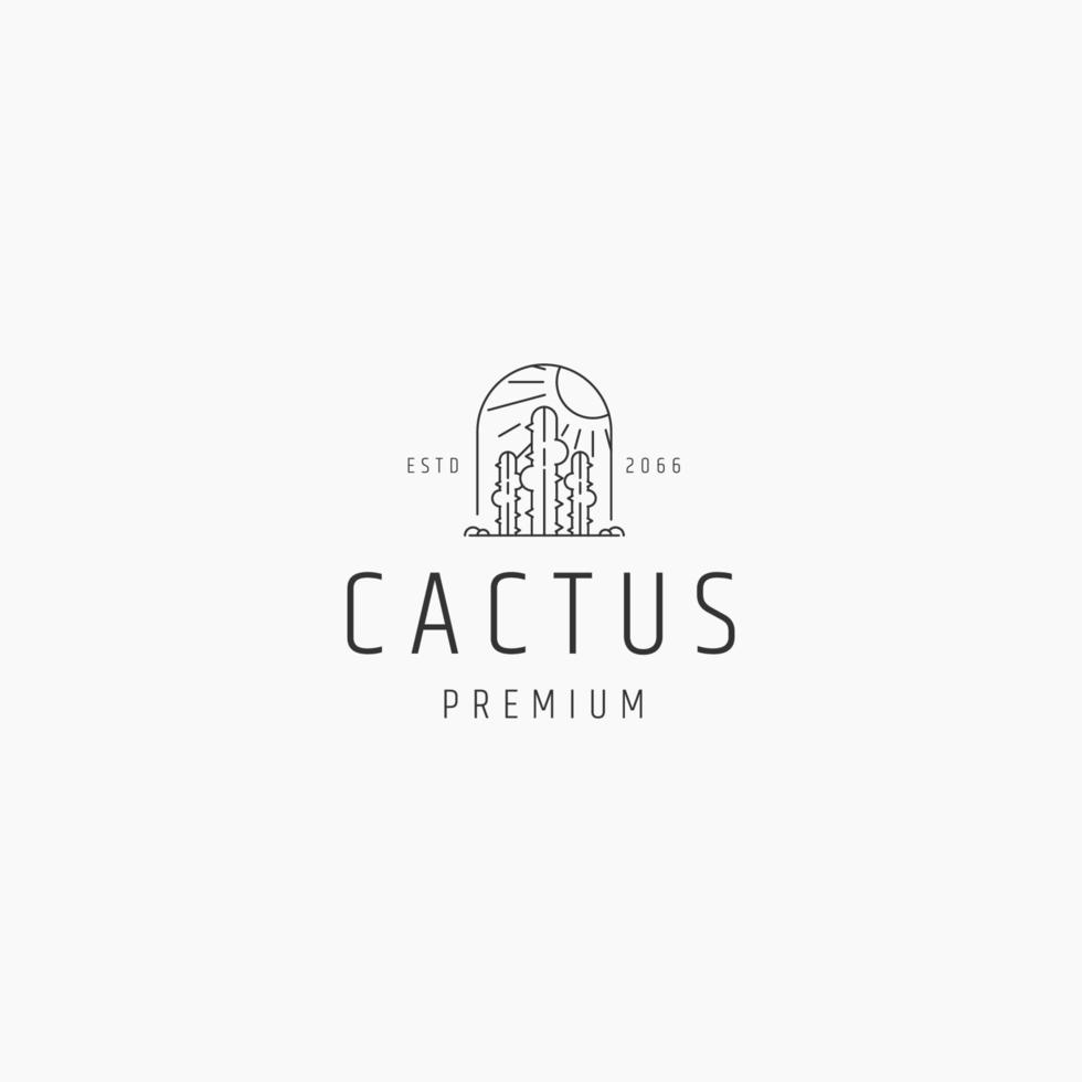 Cactus logo icon design template vector