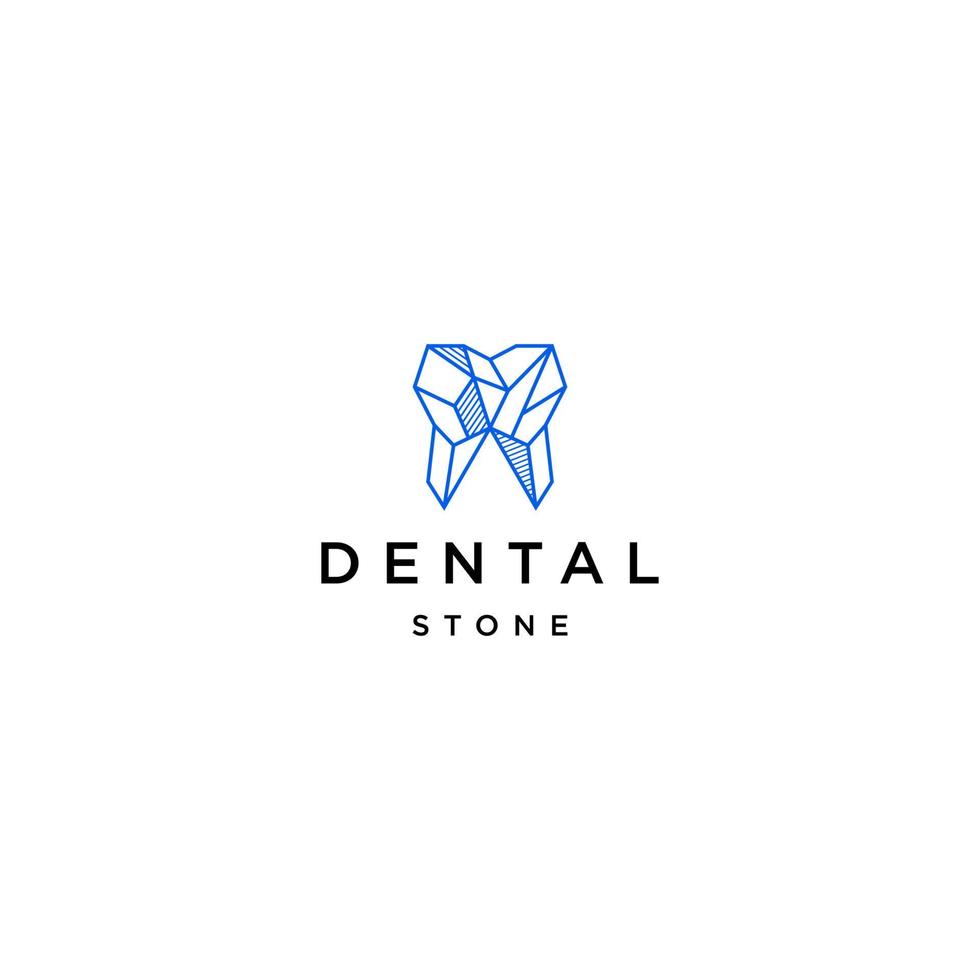 Dental stone line art logo icon design template vector