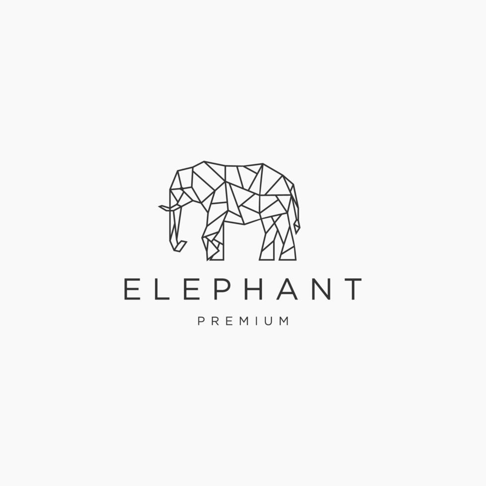 Elephant geometric logo icon design template vector