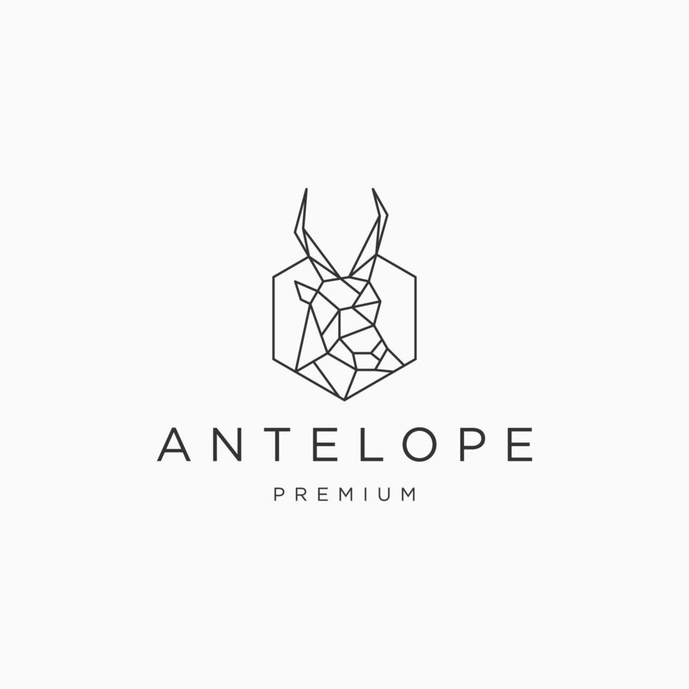 plantilla de diseño de icono de vector de logotipo de antílope