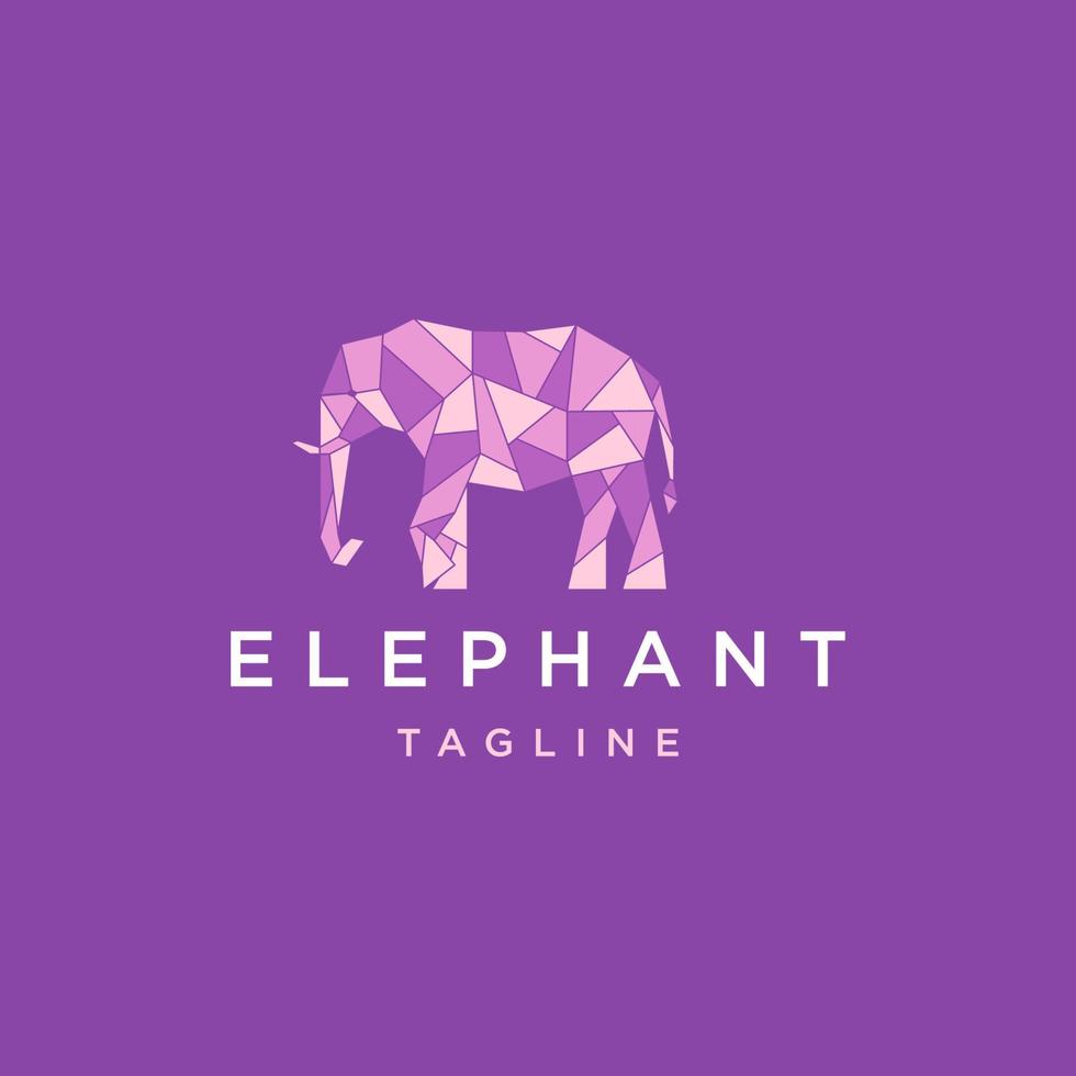 plantilla de diseño de icono de logotipo geométrico de elefante vector