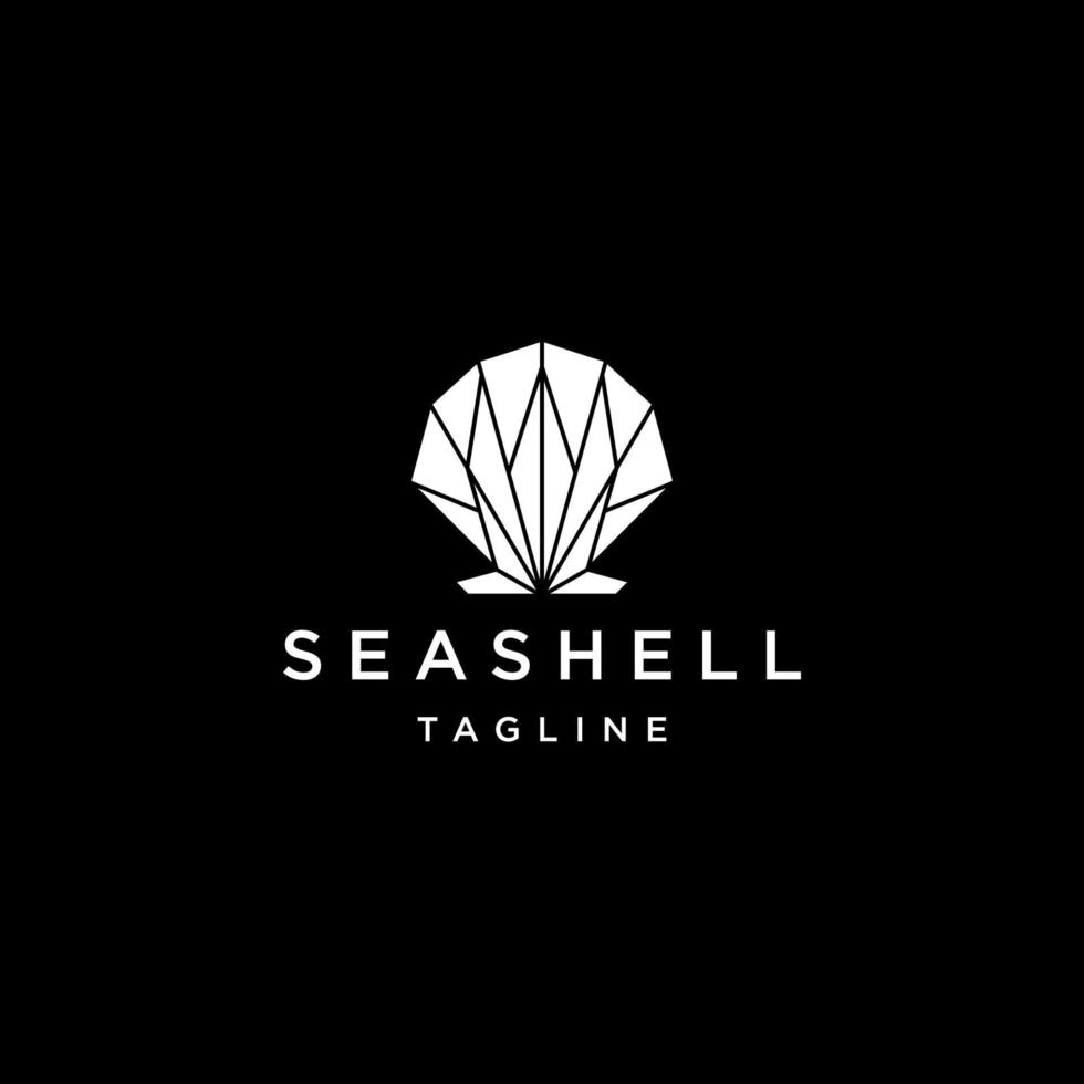 Seashell  polygonal logo vector icon design template