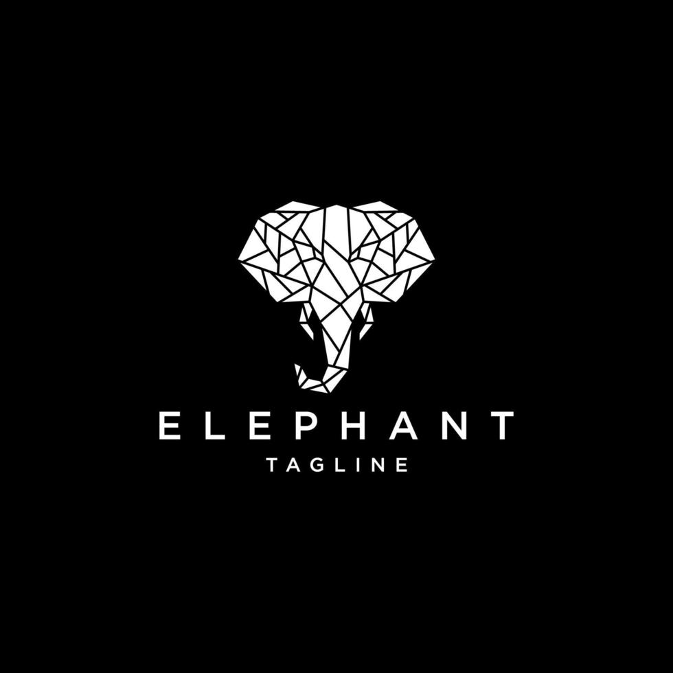 Elephant geometric polygonal logo vector icon design template