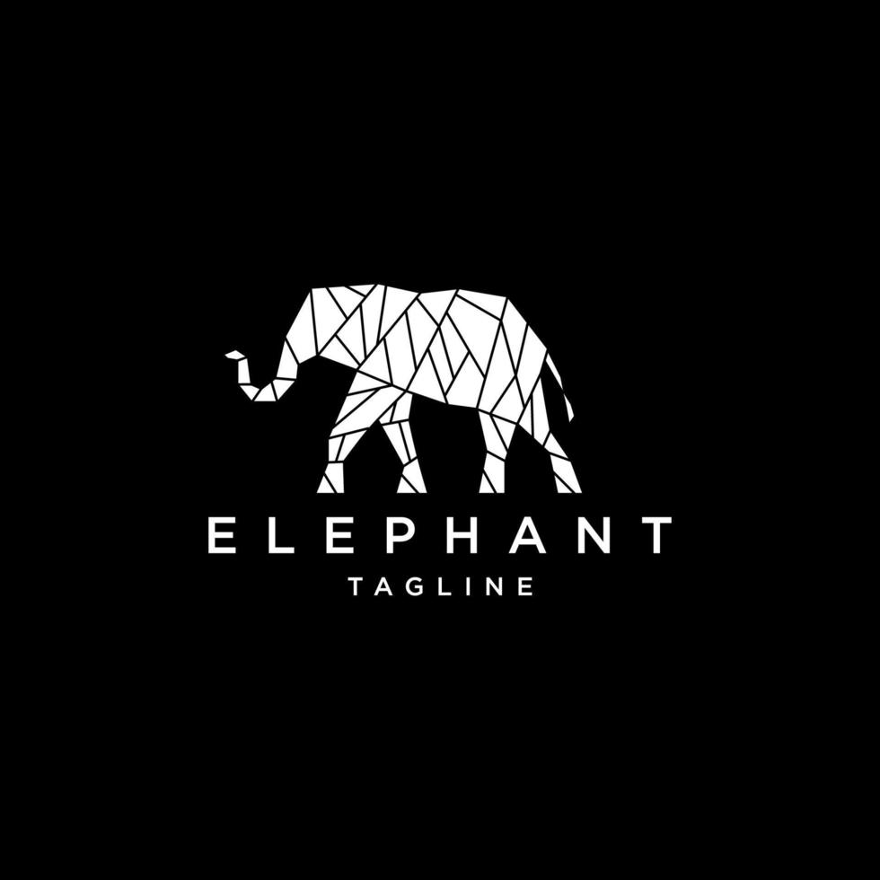 Elephant geometric polygonal logo vector icon design template