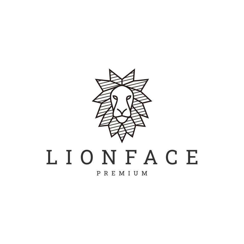 Lion head geometric polygonal logo vector icon design template