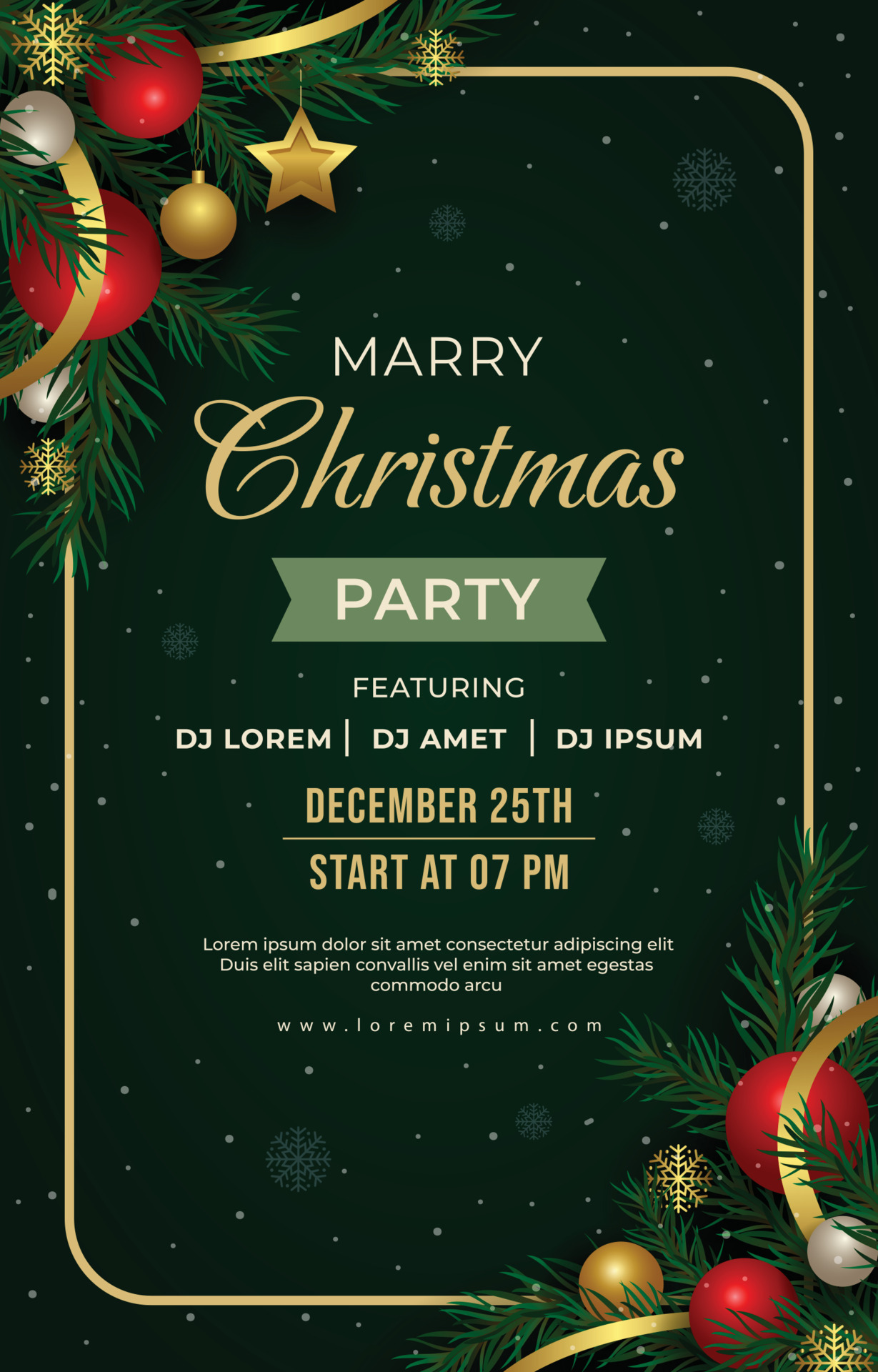 Christmas Party Poster Template 13532762 Vector Art at Vecteezy